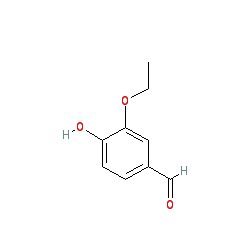 Etil-vanillin molekulaszerkezet