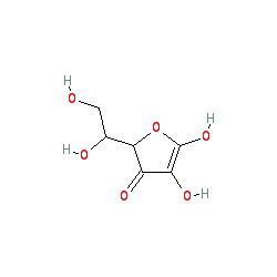 Aszkorbinsav (C-vitamin) (E300) molekulaszerkezet