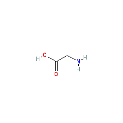 Aminoecetsav (glicin) (E640) molekulaszerkezet