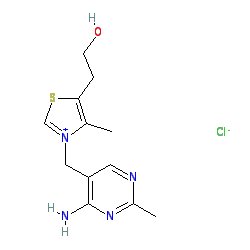 B1-vitamin molekulaszerkezet